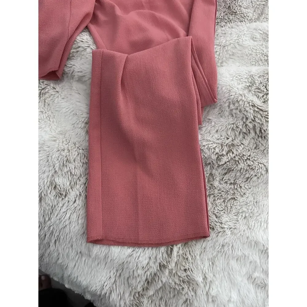 Emporio Armani Dress Pants Women’s Size 6 Straight Pockets Trousers Salmon Pink - Picture 5 of 7